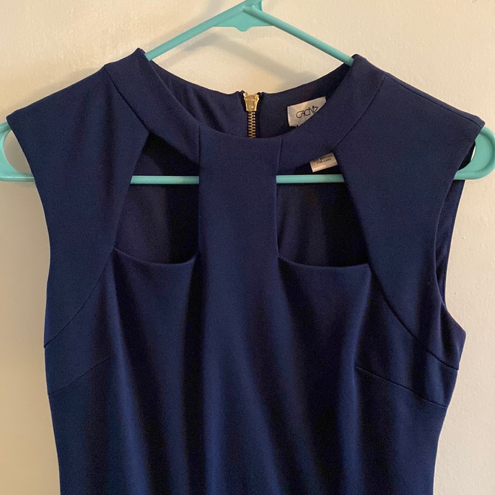 Navy Form Fitting Dress - CACHE